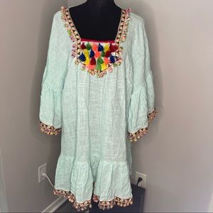 Velzera Woven Aqua Tunic. Size 3XL NWT